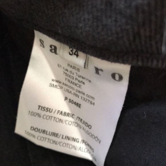 Sandro high rise black denim shorts - Picture 4 of 6